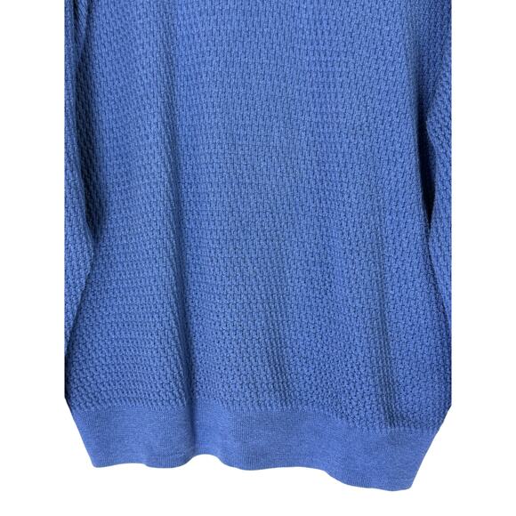 Tasso Elba Blue Long Sleevew 100% Cotton Knit 3/4 Zip Up Sweater Top Size XL - Picture 3 of 9